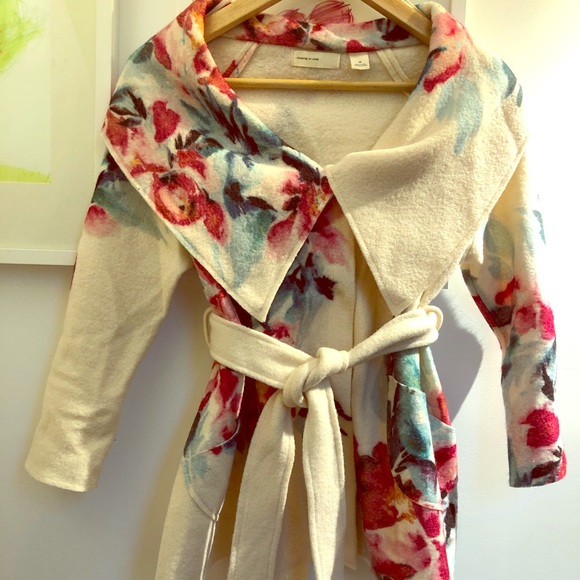Anthropologie Sweaters - Anthropologie floral wool wrap sweater